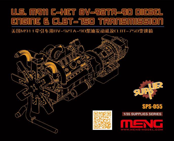 U.S. M911 C-HET 8V-92TA-90 Diesel Engine & CLBT-750 Transmission (Resin)